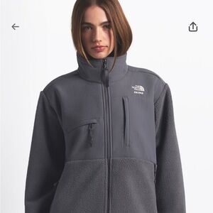 Northface x Skims Denali Gray Fleece Jacket